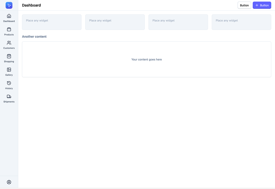 Admin control panel template design