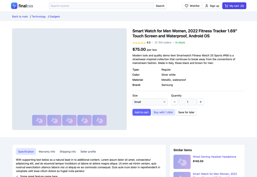 Admin control panel template design