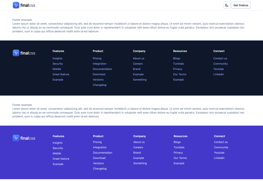 Admin control panel template design