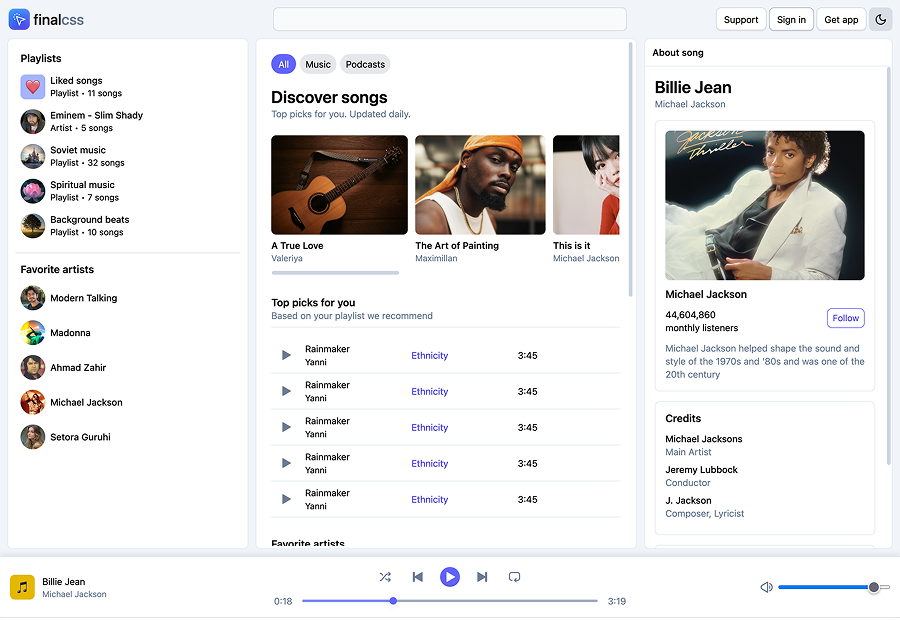 Admin control panel template design